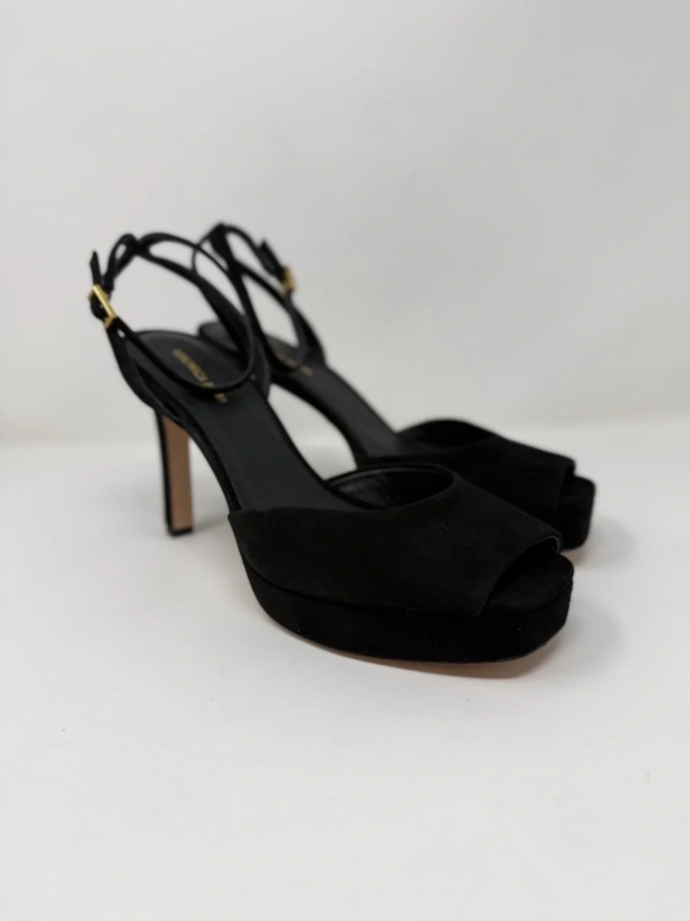 New Veronica Beard Brianne Sandals Black Suede Sz 9.5